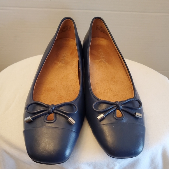 Vionic Klara Leather Navy Blue Ballet Flats, Size 8.5 Wide - Picture 4 of 12